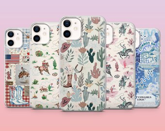 Western Phone Case Cowboy Rodeo Cover for iPhone 16 Pro, 15, 14, 13, 12, Samsung S25+, S24FE, S23, S22, A16, A25, Pixel 9Pro,8A