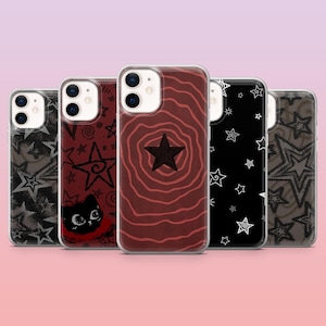 Grunge Star Phone Case Gothic Emo Aesthetic Cover for iPhone 16 Pro, 15, 14, 13, 12, Samsung S25+, S24FE, S23, S22, A16, A25, Pixel 9Pro, 8A