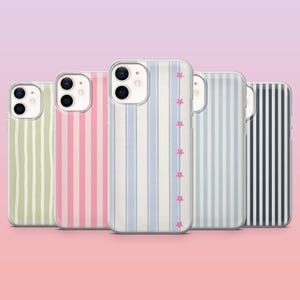 Custodia per telefono a strisce, linea classica minimalista, per iPhone 16 Pro, 15, 14, 13, 12, Samsung S25+, S24FE, S23, S22, A16, A55, A25, Pixel 9, 8A