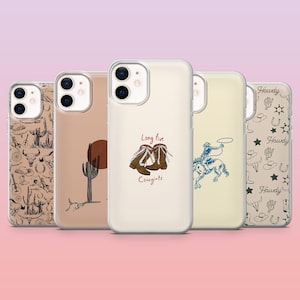 Coque Western Cowboy Country Life pour iPhone 16 Pro, 15, 14, 13, 12, Samsung S25+, S24FE, S23, S22, A16, A25, Pixel 9Pro, 8A