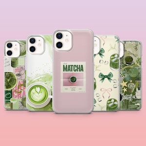 Matcha Handy Hülle Green Tea Aesthetic Green Cover für iPhone 16 Pro, 15, 14, 13, 12, Samsung S25+, S24FE, S23, S22, A16, A25, Pixel 9Pro