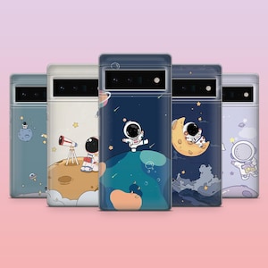 Mini Astronaut Phone Case Space Astronomy Cover for Google Google Pixel 9, 9Pro, 8A, 7Pro, 6A, Samsung S25, S24, S23, A16, iPhone 16, 15