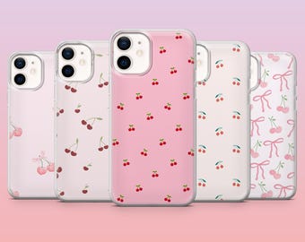 Cover per telefono Cherry Preppy Girl Mini Cherry per iPhone 16 Pro, 15, 14, 13, 12, Samsung S25+, S24FE, S23, S22, A16, A25, Pixel 9, 8A