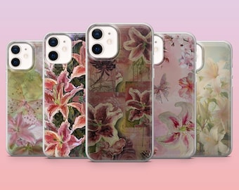 Funda para teléfono Tiger Lily con diseño floral de lirios para iPhone 16 Pro, 15, 14, 13, 12, Samsung S25+, S24FE, S23, S22, A16, Pixel 9Pro, 8A