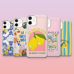 La Dolce Vita-telefoonhoesje Italiaans citaat Italië Cover voor iPhone 16 Pro, 15, 14, 13, 12, Samsung S25+, S24FE, S23, S22, A16, Pixel 9Pro,8A