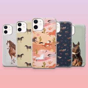 Horse Phone Case Equestrian Horse Girl Cover voor iPhone 16 Pro, 15, 14, 13, 12, Samsung S25+, S24FE, S23, S22, A16, A25, Pixel 9Pro, 8A