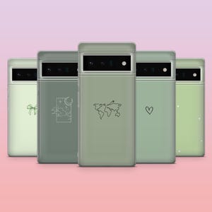 Custodia per telefono verde salvia, semplice e minimalista, per Google Pixel 9, 9Pro, 8A, 7Pro, 6A, Samsung S25, S24, S23, A16, iPhone 16, 15