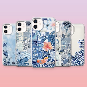 Coque de portable Sea Life Ocean Marine Life pour iPhone 16 Pro, 15, 14, 13, 12, Samsung S25+, S24FE, S23, S22, A16, A25, Pixel 9Pro, 8A