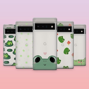 Clear Frog Phone Case Cute Animal Toad Cover for Google Google Pixel 9, 9Pro, 8A, 7Pro, 6A, Samsung S25, S24, S23, A16, iPhone 16, 15