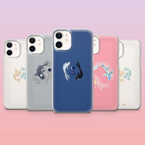 Koi Fish Phone Case Japanese Fish Carp Cover for iPhone 16 Pro, 15, 14, 13, 12, Samsung S25+, S24FE, S23, S22, A16, A55, A25, Pixel 9