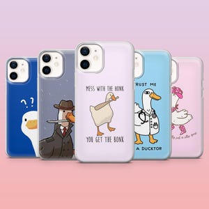 Funny Goose Phone Case Funny Meme Duck Cover for iPhone 16 Pro, 15, 14, 13, 12, Samsung S25+, S24FE, S23, S22, A16, A25, Pixel 9Pro, 8A