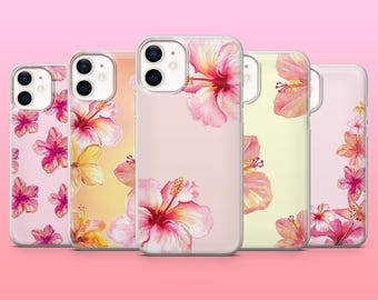 Hibiscus Phone Case Tropical Hawaiian Flower Cover for iPhone 16 Pro, 15, 14, 13, 12, Samsung S25+, S24FE, S23, S22, A16, A25, Pixel 9Pro, 8