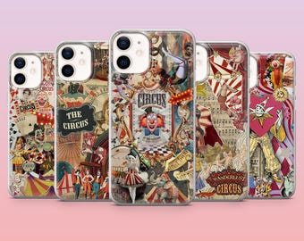 Circus Phone Case Clown Carnival Cover for iPhone 17Pro, 16, 15, 14, 13, 12, Samsung S25, S24, S23Fe, S22, A16, A26, A56, Pixel 10, 9Pro