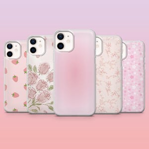 Light Pink Phone Case Girly Pink Aesthetic Cover for iPhone 16 Pro, 15, 14, 13, 12, Samsung S25+, S24FE, S23, S22, A16, A25, Pixel 9Pro, 8A