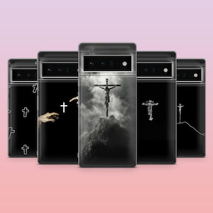 Jesus Cross Phone Case Jesus Fatih Cover for Google Google Pixel 9, 9Pro, 8A, 7Pro, 6A, Samsung S25, S24, S23, A16, iPhone 16, 15