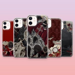 Vampire Phone Case Gothic Dracula Cover for iPhone 16 Pro, 15, 14, 13, 12, Samsung S25+, S24FE, S23, S22, A16, A25, Pixel 9, 8A