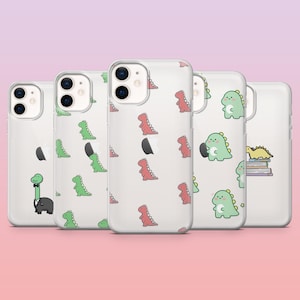 Klare Dinosaurier Handyhülle Dino TRex Abdeckung für iPhone 16 Pro, 15, 14, 13, 12, Samsung S25+, S24FE, S23, S22, A16, A25, Pixel 9Pro, 8A