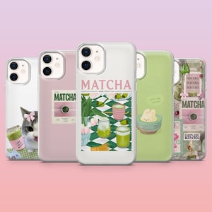 Matcha Handyhülle Matcha Latte Green Tea Cover für iPhone 16 Pro, 15, 14, 13, 12, Samsung S25+, S24FE, S23, S22, A16, A25, Pixel 9, 8A