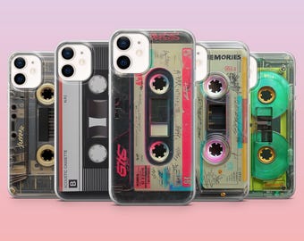 Capa de celular estilo Walkman vintage em formato de fita cassete para iPhone 17 Pro, 16, 15, 14, 13, 12, Samsung S25, S24, S23, S22, A16, A26, A56, Pixel 10, 9 Pro