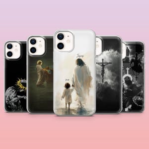Jesus Phone Case Catholic Christian Cover for iPhone 16 Pro, 15, 14, 13, 12, Samsung S25+, S24FE, S23, S22, A16, A25, Pixel 9Pro, 8A
