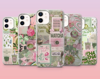 Matcha Phone Case Green Tea Latte Cover for iPhone 16 Pro, 15, 14, 13, 12, Samsung S25+, S24FE, S23, S22, A16, A25, Pixel 9Pro,8A