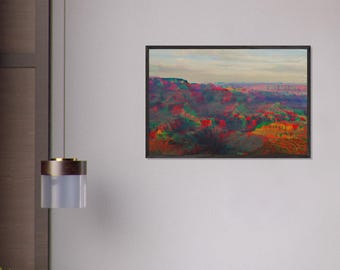 Digitalized Grand Canyon Wall Art - Contemporary Framed Landscape Print ready to hang