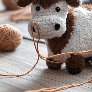 Highland Cow Crochet Pattern | Highland Cow Stuffed Plush Pattern | Amigurumi Crochet Pattern | PDF Crochet Pattern | Low Sew Amigurumi