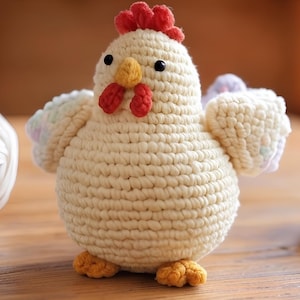Patrón de juguete de ganchillo de pollo amigurumi de peluche PDF / Patrón de juguete de animal / Pollo de peluche lindo y fácil / Pollo de ganchillo / Ganchillo fácil