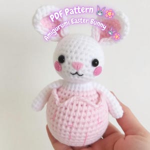 Crochet Patterns Plushie Easter Bunny | Amigurumi Bunny Easy Crochet Patterns | Easter Crochet Decor | Low Sew Amigurumi
