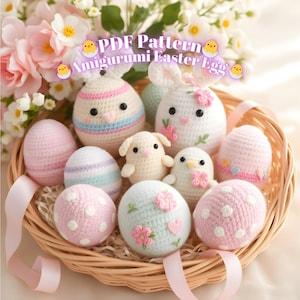 Easter Eggs PDF Crochet Pattern | Amigurumi Easter Bunny | Easter Crochet Decor | Amigurumi Digital PDF Tutorial | No-Sew Crochet |