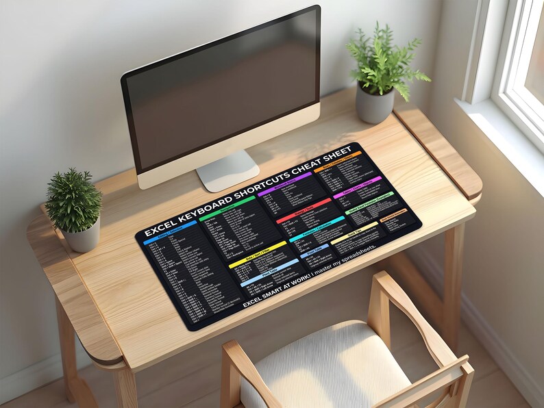 Excel Keyboard Shortcuts Mouse Pad | Spreadsheet Cheat Sheet Desk Mat ...