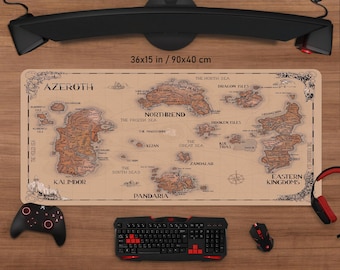 Azeroth Map Mouse Pad: Vivid Print Gaming Desk Mat