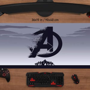 Avengers Gaming-skrivbordsmatta: Personligt tryck, slät polyester
