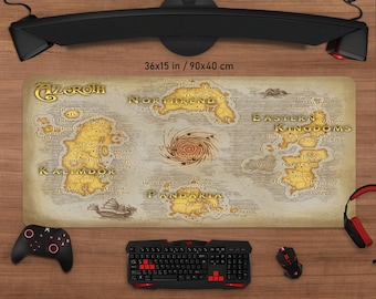 Azeroth Map Mouse Pad: Vivid Print Gaming Desk Mat