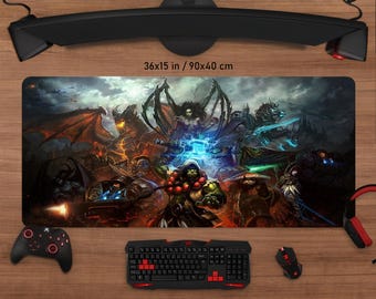 World of Warcraft Desk Mat | Azeroth Fantasy Gaming Mouse Pad | MMO Gamer Desk Pad