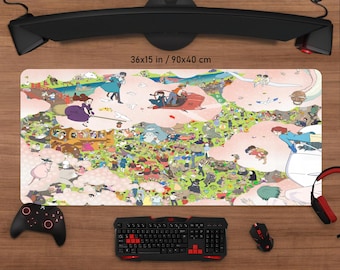 Studio Ghibli Park Desk Mat: Anime Gaming Mousepad, Personalized Printing