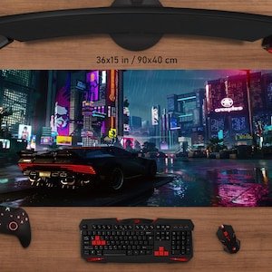 Cyberpunk City Mouse Pad • Personalized Printing • Gaming Mouse Pad • Customized Mouse Pad • Game • Anime • Desk Mat