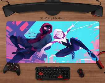 Spider-Verse Gaming Desk Mat: Vivid Spiderman Anime Mousepad