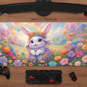 Kawaii Rabbit Mouse Pad • Personalized Printing • Gaming Mouse Pad • Customized Mouse Pad • Game • Anime • Desk Mat