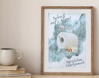 Birthday gift, cash gift, screw your age, cash gift for men, birthday, printable template, instant download, gift template