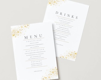 Menu, Drinks template, Canva wedding template, Wedding menu card, Template, Champagne reception, Reception buffet, Drinks menu, Wedding
