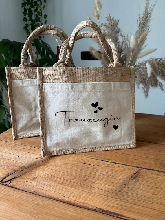 Personalized Bag, Jute Bag Bride, Maid of Honor, JGA, Jute Bag