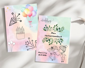 Personalized wedding coloring book, individual wedding coloring book, coloring book wedding, children, coloring pages, wedding, wedding book