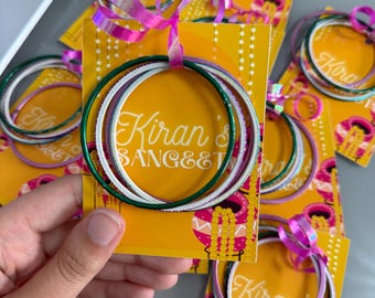 Spersonalizowana kartka z upominkiem z mehendi | Bransoletki z mehendi | Indyjska pakistańska kartka z pamiątkami na wieczór panieński i wesele Sangeet