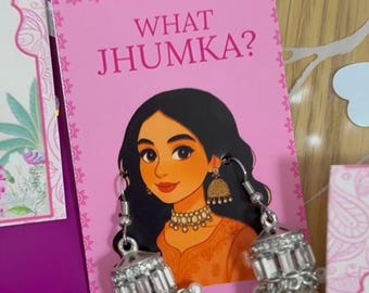 Cyfrowa karta upominkowa z motywem Jhumka Mehndi | Prezent z dekoracją Mehndi do druku