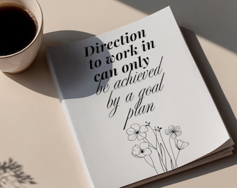 Cuaderno digital de objetivos personales con flores vintage (GoodNotes, iPad, tableta)