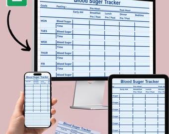 Moniteur de glycémie, carnet de santé quotidien (PDF imprimable)