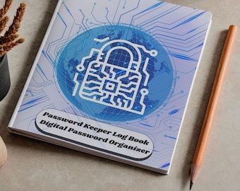 Plantilla PDF de registro de contraseñas editable, libro de registro de contraseñas imprimible y organizador digital