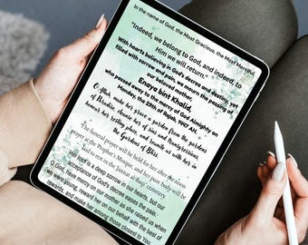 Invitación Janazah de la Madre en inglés, tarjeta digital islámica, invitación verde para funeral musulmán, Canva editable