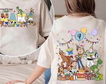 Personalized Name Age Pixar Toy Story Birthday Shirt, Custom Disney Buzz Woody Jessie Birthday Gift, Disneyland Family Trip Tee